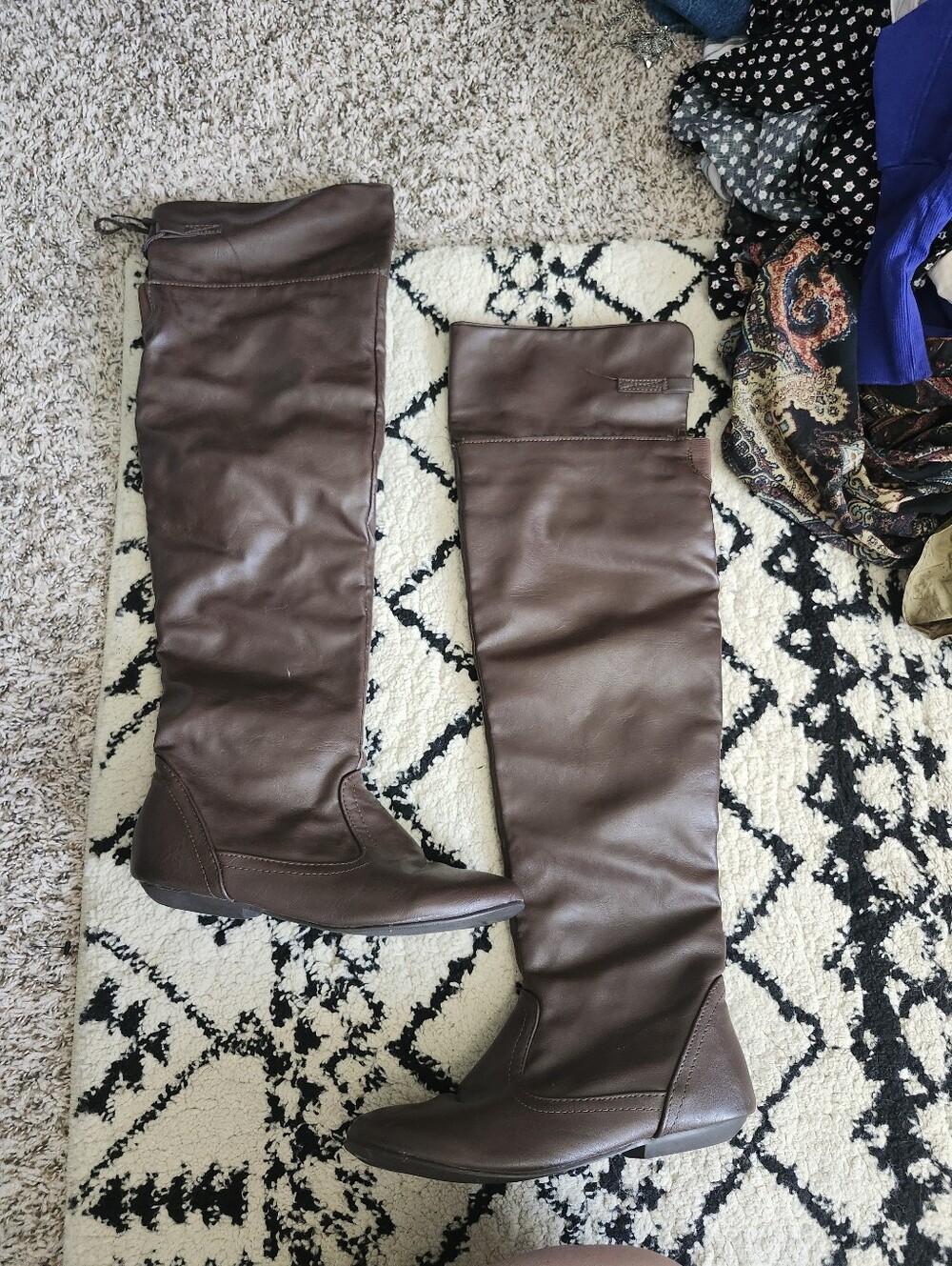 Women's Over-the-Knee Stretch Riding Boots in Dark Brown